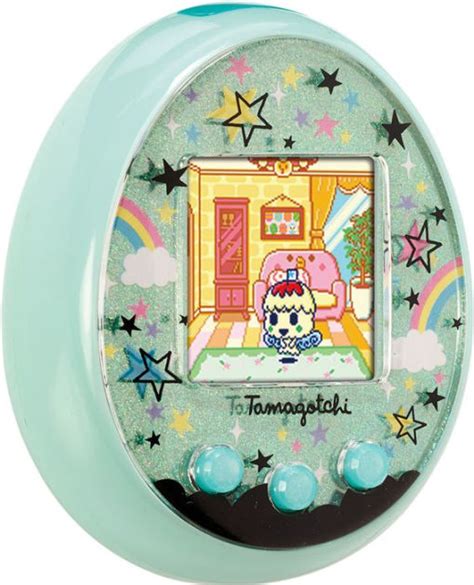 Green tamagotchi with magical powers